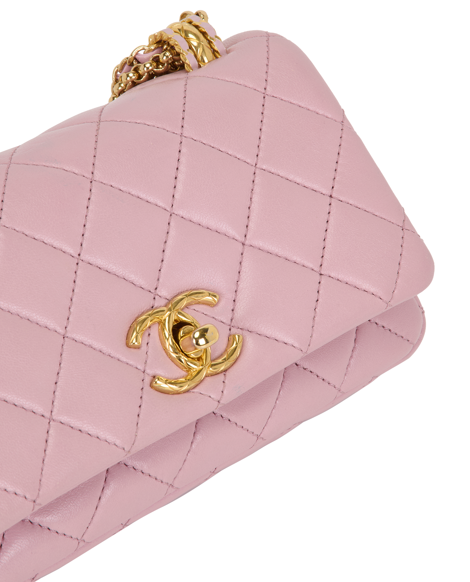 Triple Chain Single Flap, &pound;2,950, Handbags, Pink, Leather, Other view